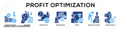 Foto glyphcolor - Profit Optimization web banner icon vector illustration concept