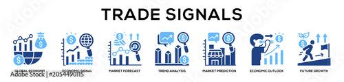 Foto glyphcolor - Trade Signals web banner icon vector illustration concept