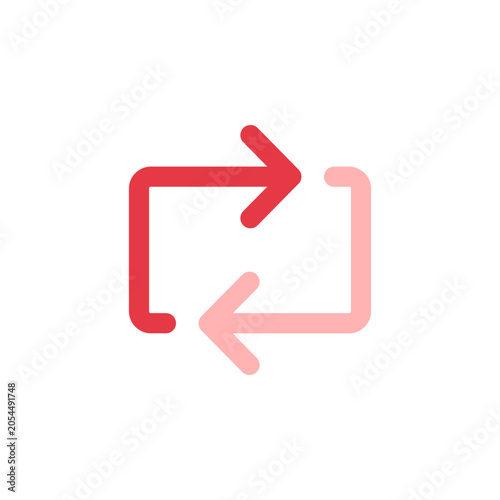Repost icon with filled outline style symbol for content redistribution