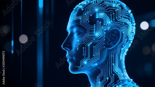 Human head with circuit board design