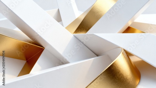 Abstract geometric shapes with gold accents