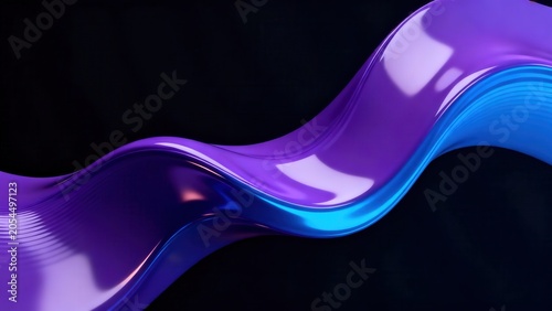 Abstract flowing purple and blue shape