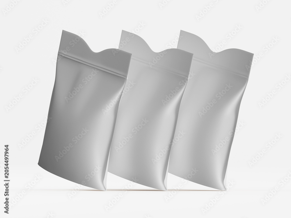 Naklejka premium 3D Render pouch for mockup collection