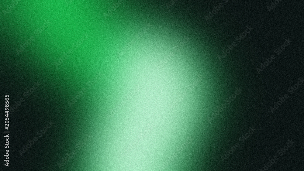 Obraz premium Moody abstract dark green background with grainy mint light beam. Dramatic neon spotlight texture backdrop for cyberpunk aesthetic, product showcase, and tech wallpaper.