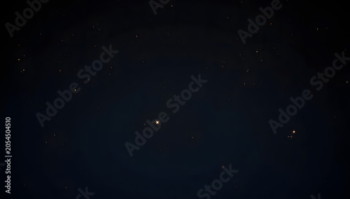 Minimal Night Sky with Golden Stars on Deep Black Background