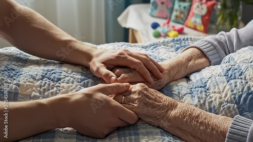 Young Person Providing Compassionate Care And Support To An Elderly