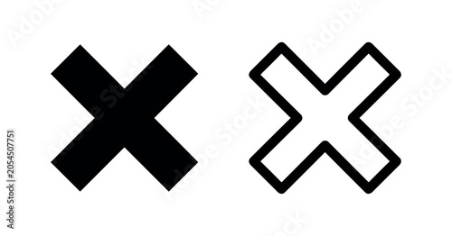 Εκτύπωση καμβά Black and white icons of a cross on a white background.
