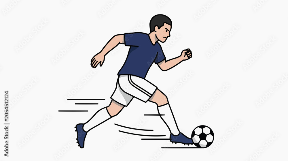Fototapeta premium Soccer player in action dribbling the ball with speed and determination during a match or tournament event 2026 soccer world championship tournament