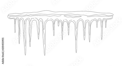 Fotografía A detailed line art illustration of hanging icicles on a horizontal ledge