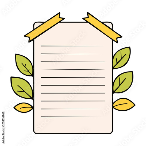 Yellow lined notebook vector icon
