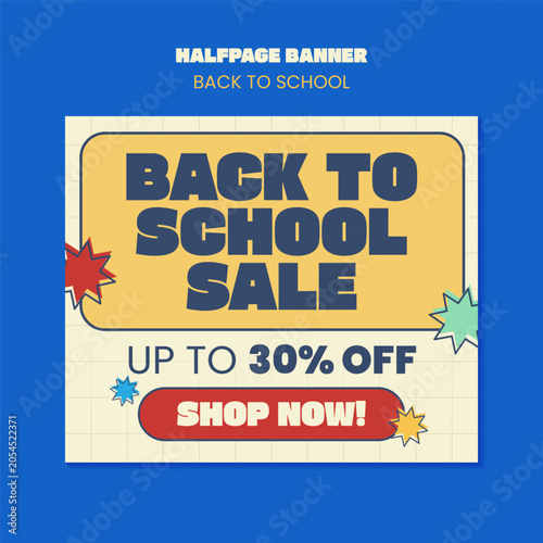 Retro Back School Sale Banner