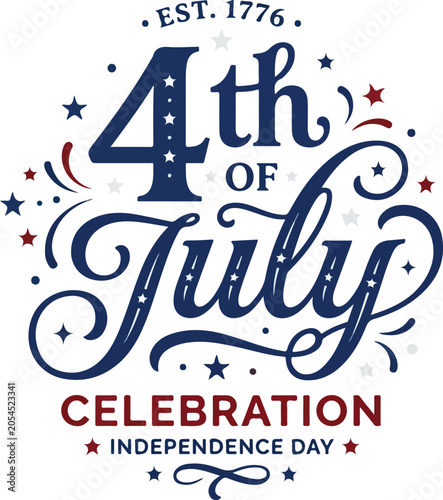Fourth of july independence day celebration with patriotic stars
