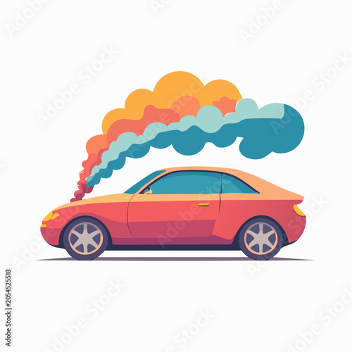 Car Emitting Colorful Smoke