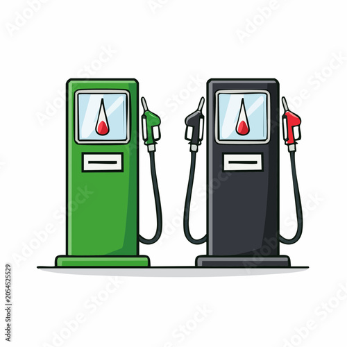 Cartoon Gas Pumps