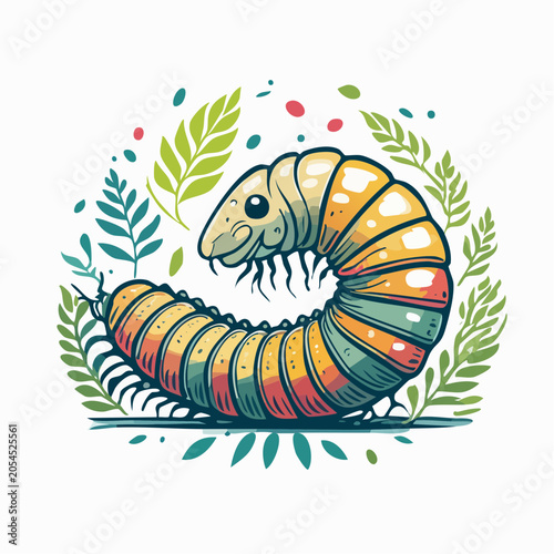 Cute Cartoon Millipede Illustration