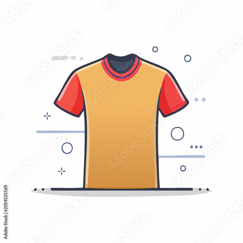 Flat design illustration of a t-shirt
