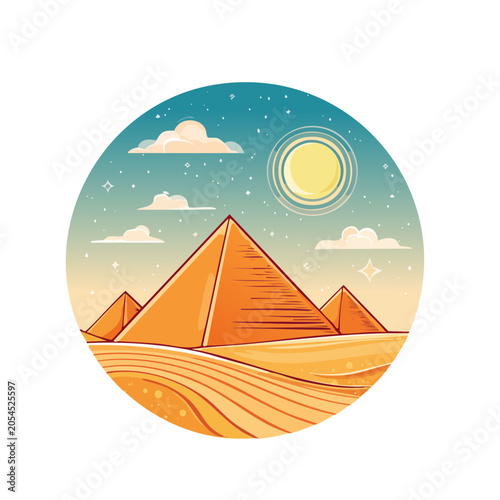 Flat design sailboat on ocean with sun