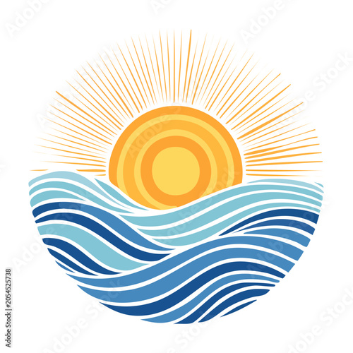 Sun and Waves Graphic Design