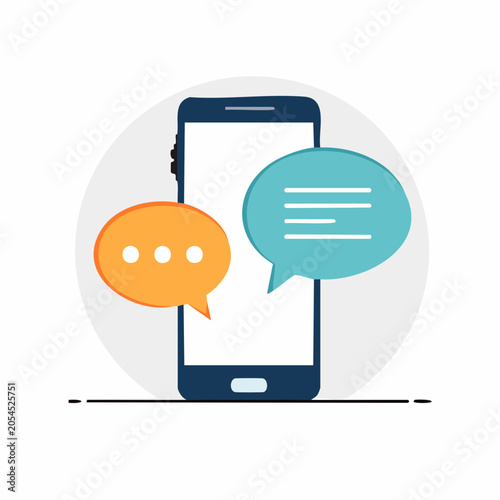Smartphone with Chat Bubbles