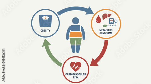 Tableau sur toile Obesity Metabolic Syndrome Cardiovascular Risk Factor Illustration