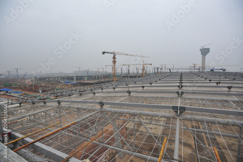 Obraz na plátne Wuhan Tianhe International Airport terminal expansion construction in Wuhan, Chi