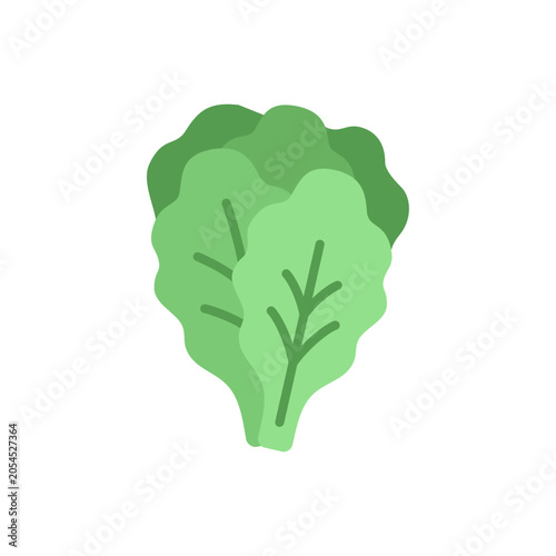 Flat icon of a green cabbage with folded leaf layers and simple details. Ideal for vegetable themes, cooking graphics, healthy food designs, and farm visuals.