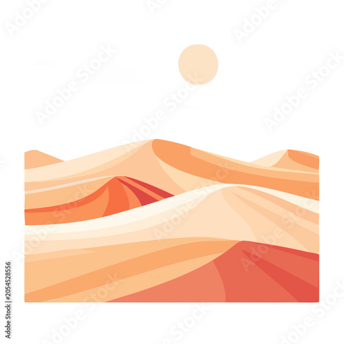 Minimalist desert landscape vector illustration