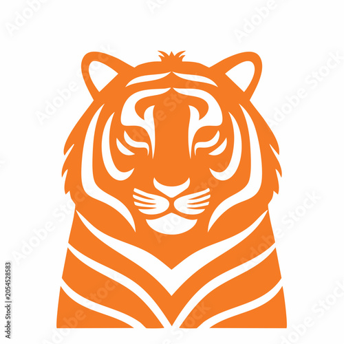 Stylized Orange Tiger Face Icon