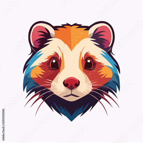 Stylized Raccoon Face Illustration