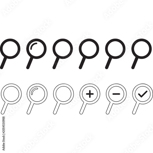 magnifying glass icon set
