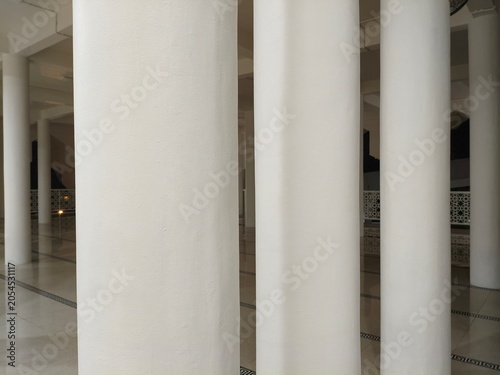 White Pillars in a Building Interior