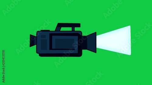 2D Animated Video Camera with Light Beam for News Production
