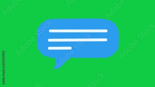 2D Animated Speech Bubble with Message Lines for Communication