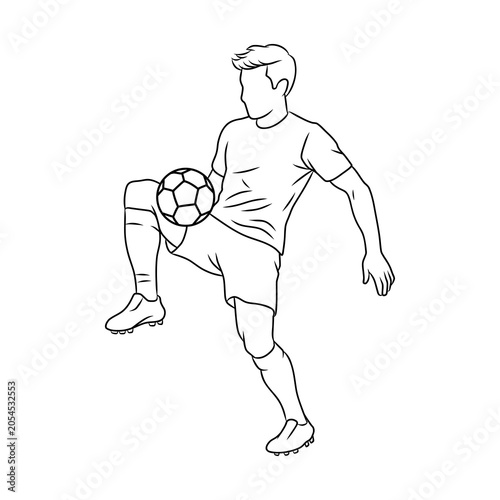 Soccer Player Kicking Ball