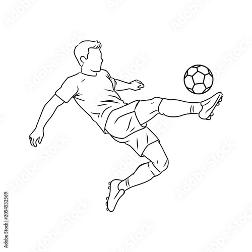 Soccer Player Kicking Ball