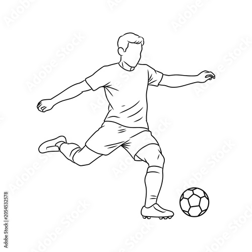 Soccer Player Kicking Ball