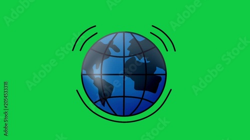 2D Animated Globe with Rotation Effect for World News