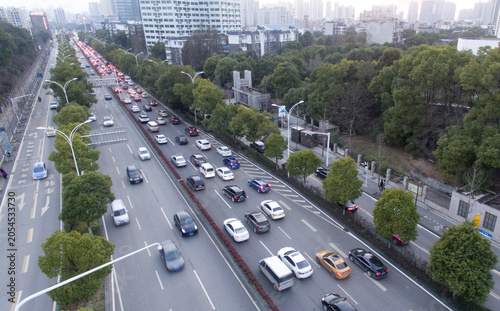 Foto Peak Hour Traffic Congestion on Urban Arterial Road