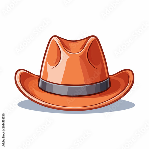 Orange Cowboy Hat Illustration