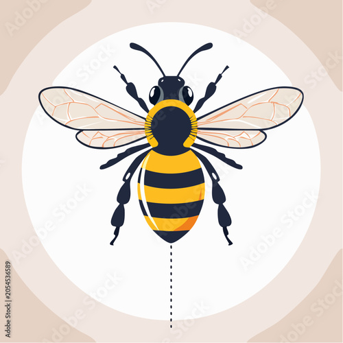 Stylized Illustration of a Bee