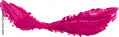 Pink Watercolor Dynamic Brush Stroke Abstract Hand Painted Paint Swash Isolated on Transparent Background