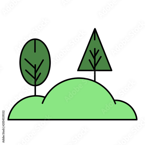 vector illustration of a green tree