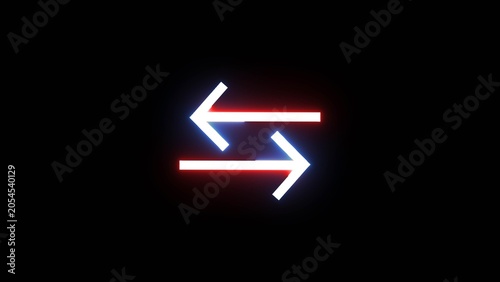 Business arrow icon illustration. Neon progress arrow symbol.