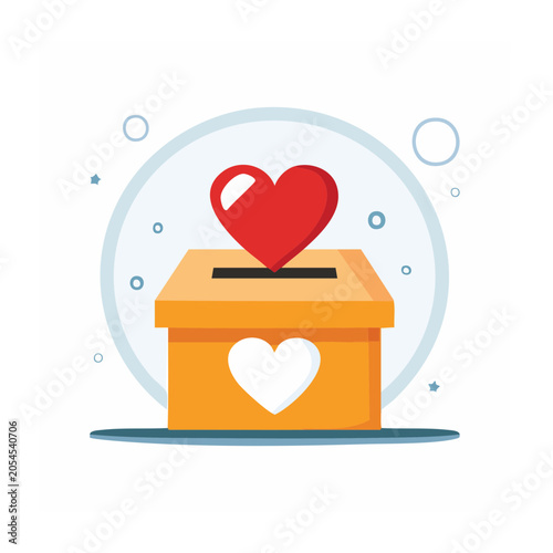 Flat design house with heart symbol vector