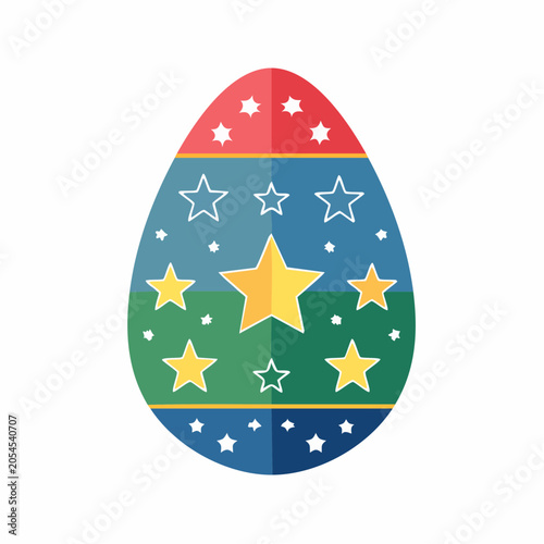 Decorated Easter Egg with Stars Pattern