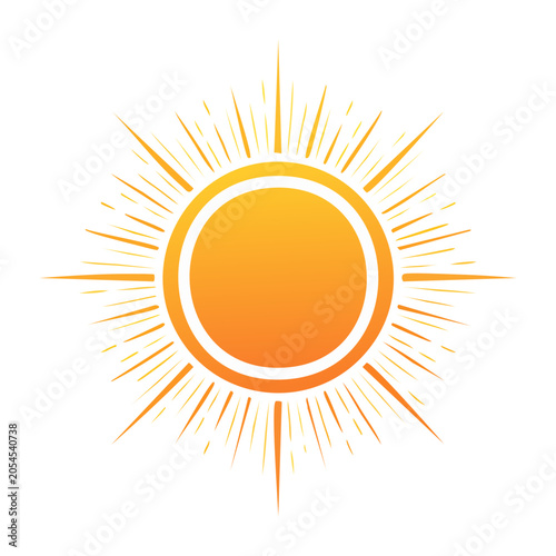 Flat Sun Icon Vector Illustration