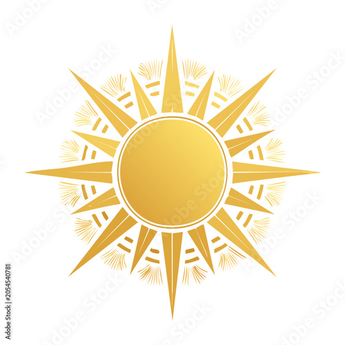 Golden Sun Vector Graphic
