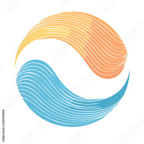 Modern Yin Yang Symbol Vector Graphic