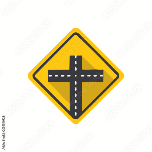 Road Intersection Warning Sign