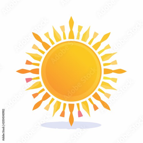 Stylized Sun Icon with Geometric Rays